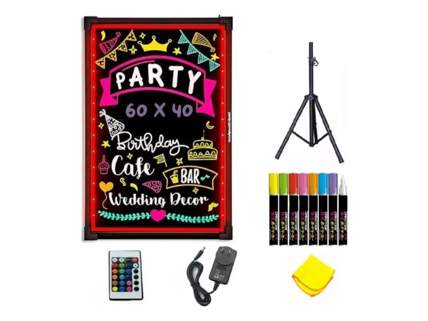 &uu PIZARRON LUMINOSO 40X60 + 8 MARCADORES + TRIPODE (4318)